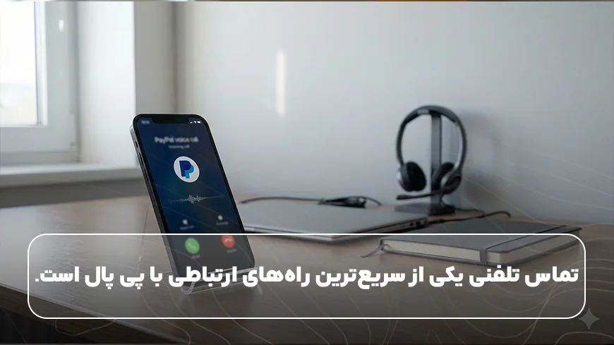 تماس تلفنی یکی از سریع‌ترین راه‌های ارتباطی با پی پال است.