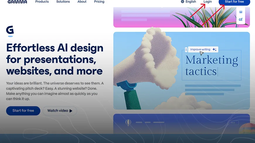 ورود به سایت هوش مصنوعی gamma