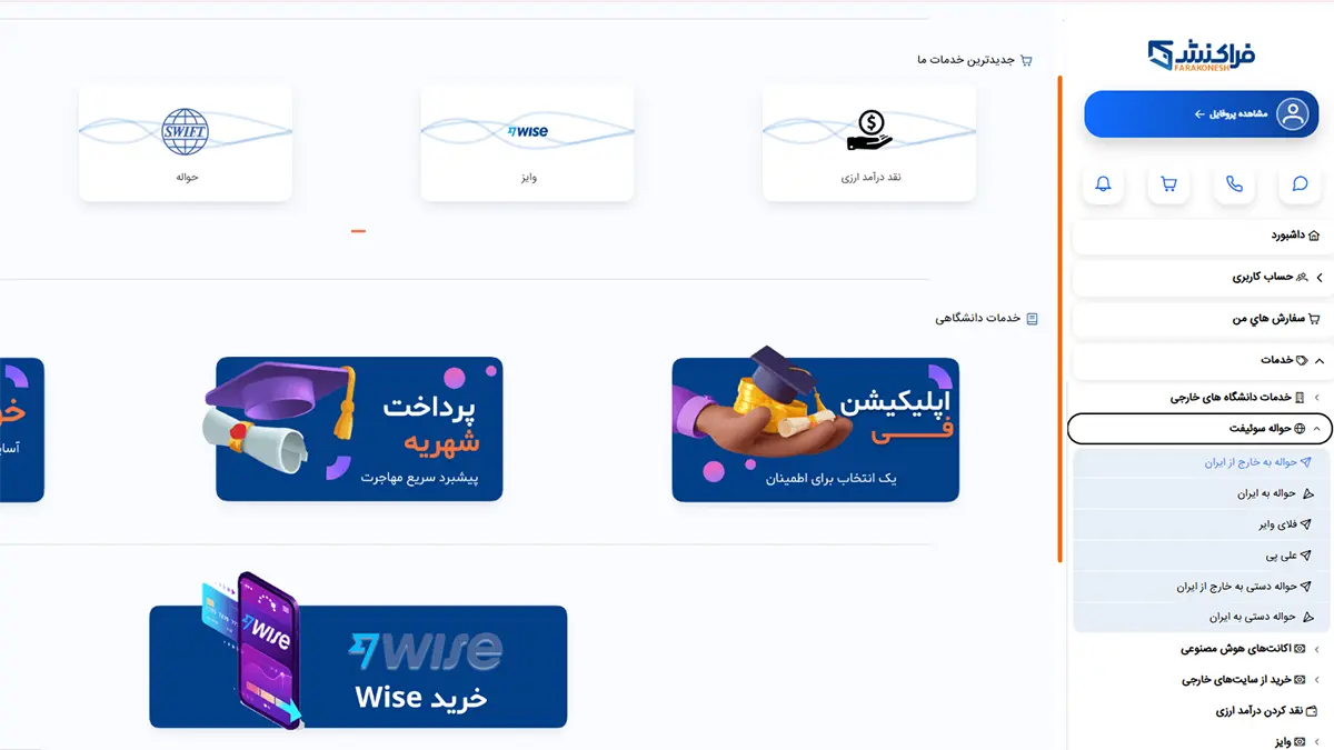 مراحل انتقال پول به خارج