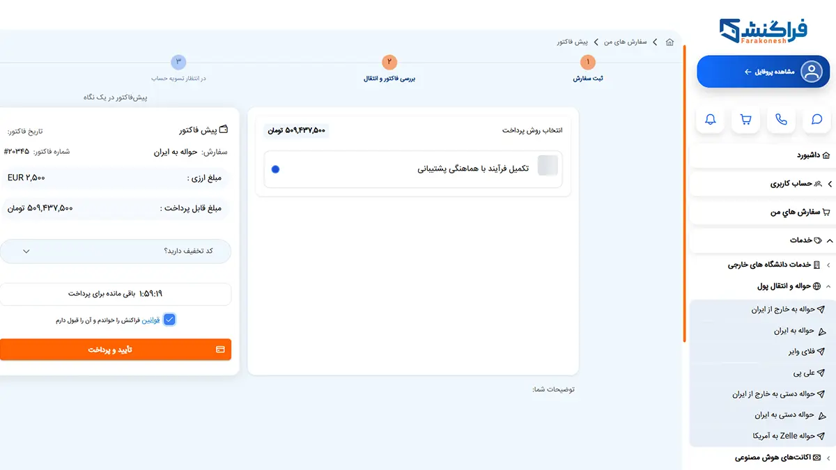 مراجل ارسال پول از خارج به ایران